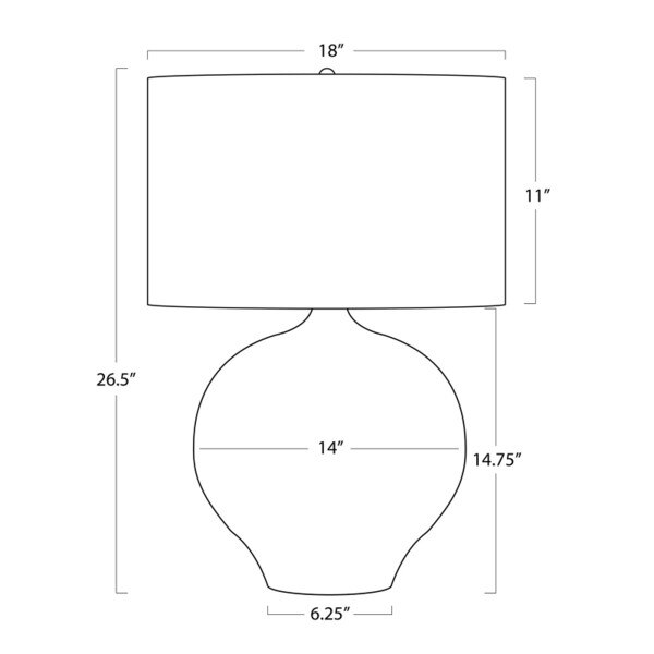 Arlo Ceramic Table Lamp Line Drawing